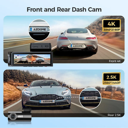 AZDome M360 2CH 4K Wifi GPS 64gb Dashcam