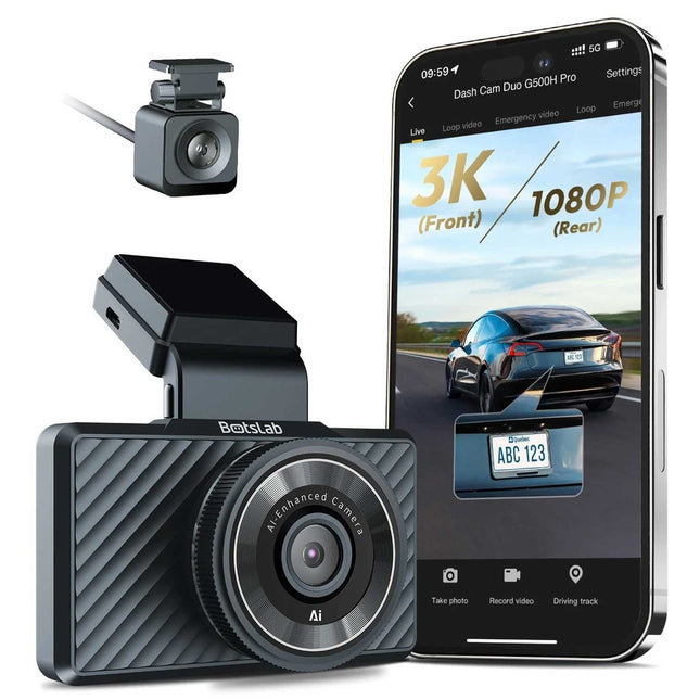 Botslab G500H Pro 3K Wifi GPS 2CH Dashcam