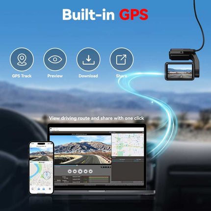Redtiger A4 4K Touch Wifi GPS 2CH 64gb Dashcam
