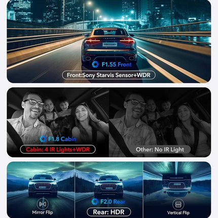Redtiger F17 3CH 4K Wifi GPS 64gb Dashcam