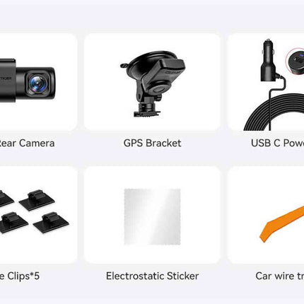 Redtiger F7NT Touch 4K Touch WiFi GPS 2CH 128 GB Dashcam