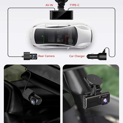 Redtiger F7NT Touch 4K Touch WiFi GPS 2CH 128 GB Dashcam