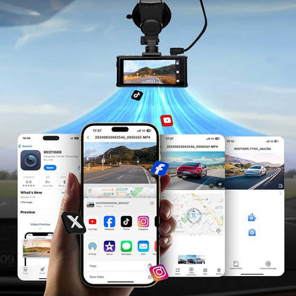 Redtiger F7NX 4K Touch Wifi GPS 2CH 128gb Dashcam