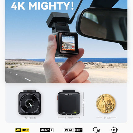 Vantrue E1 Pro Cloud 4K Wifi GPS Dashcam