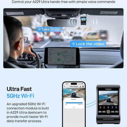 Viofo A229 Ultra 3CH 4K Wifi GPS Dashcam