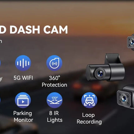 AZDome M350 4CH 2K WiFi GPS 64 GB 360-Grad-Dashcam