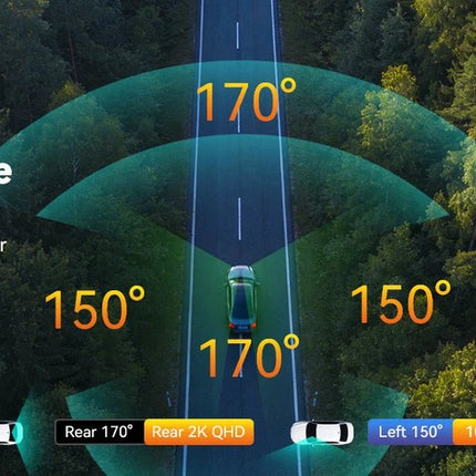 AZDome M350 4CH 2K WiFi GPS 64 GB 360-Grad-Dashcam